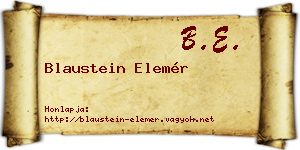 Blaustein Elemér névjegykártya
